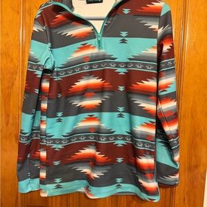 Women's Aztec Pattern Quarter-Zip Top